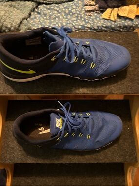 Nike Men’s Royal Blue Athletic Shoes with Neon Yellow Accents